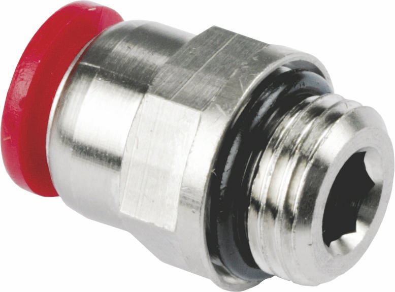 Straight Adaptors, Thread Size 1/4" BSP, Hose OD 12 mm, pack of 3