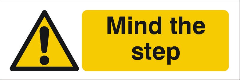 Mind The Step, 120 mm x 360 mm (4.7" x 14.2"), Adhesive