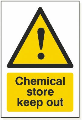 Chemical Store Keep Out, 240 mm x 360 mm (9.4" x 14.2"), Adhesive