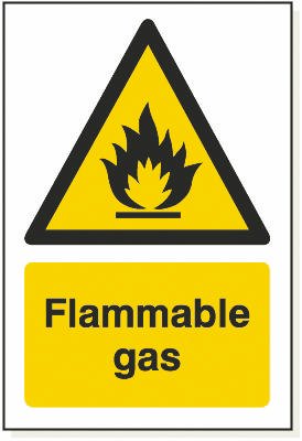 Flammable Gas, 240 mm x 360 mm (9.4" x 14.2"), Adhesive