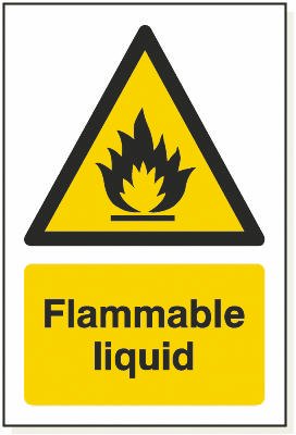 Flammable Liquid, 240 mm x 360 mm (9.4" x 14.2"), Foamex