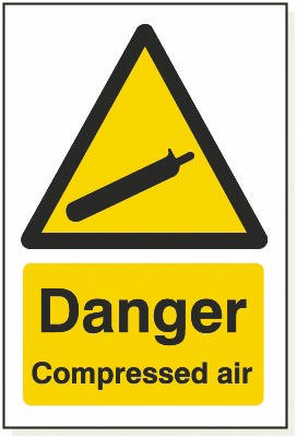 Danger Compressed Air, 240 mm x 360 mm (9.4" x 14.2"), Foamex
