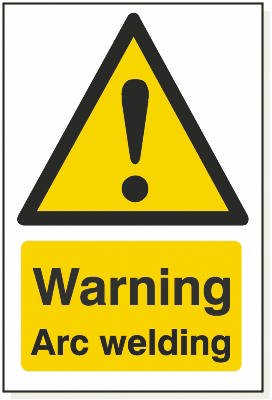 Warning Arc Welding, 240 mm x 360 mm (9.4" x 14.2"), Adhesive