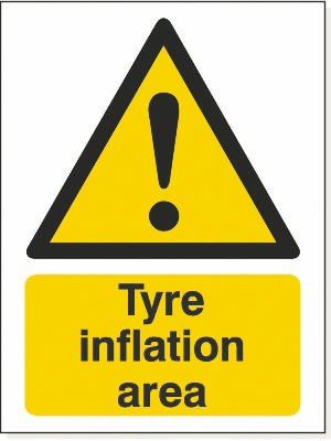Tyre Inflation Area Sticker, Adhesive, 240 mm x 360 mm (9.4" x 14.2")