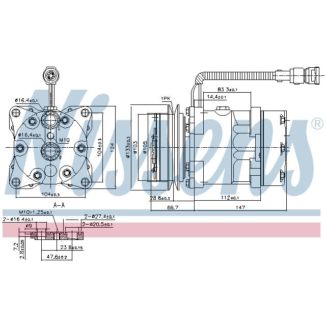 NISSENS COMPRESSOR TO SUIT DAF