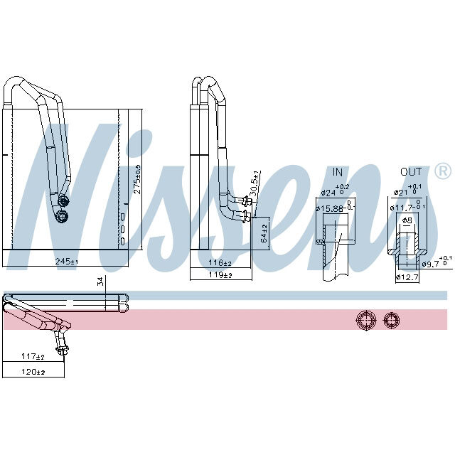 NISSENS EVAPORATOR TO SUIT MERCEDES
